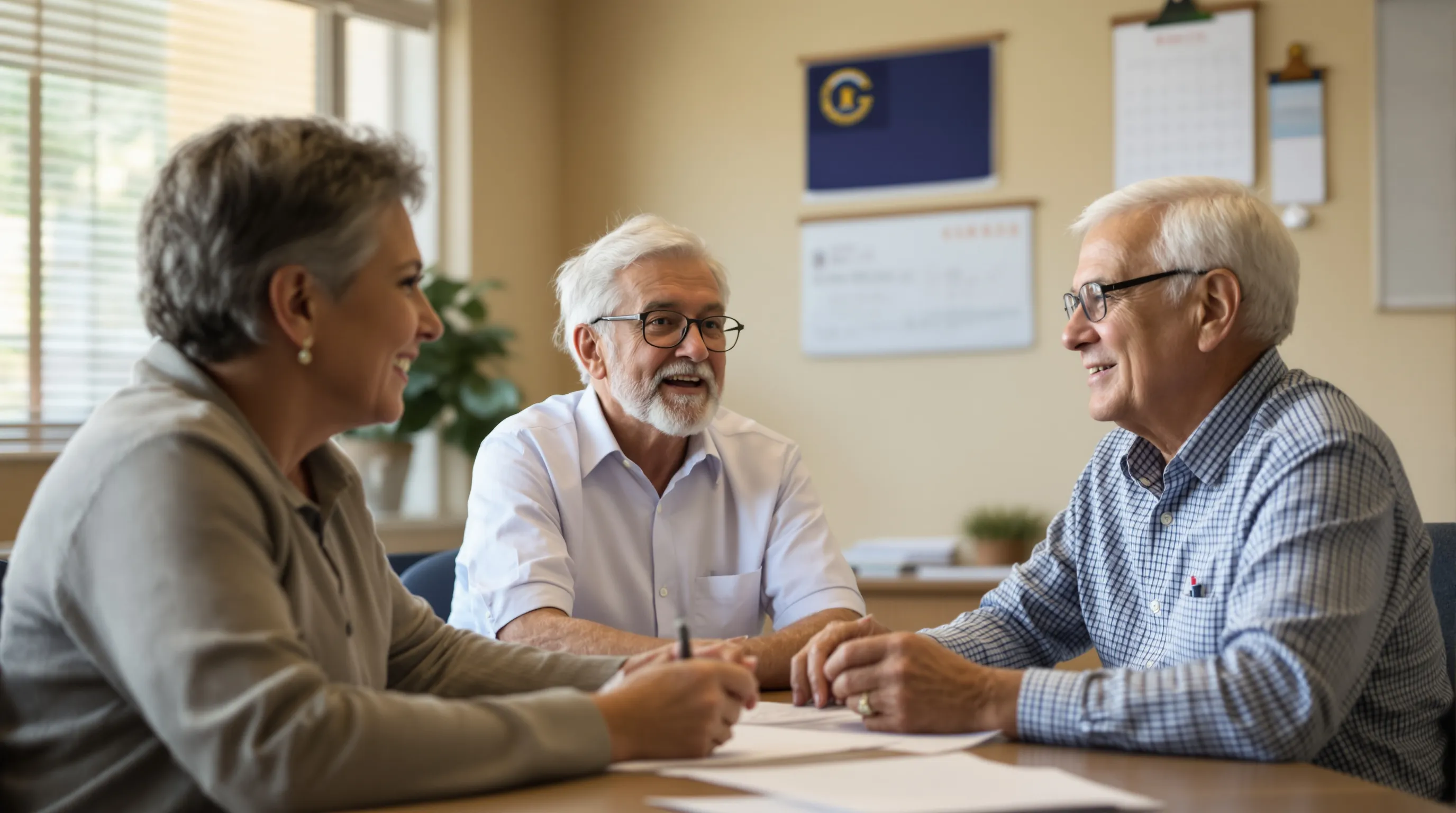 GeorgiaCares Medicare counselor meeting with senior couple to review benefits and coverage options