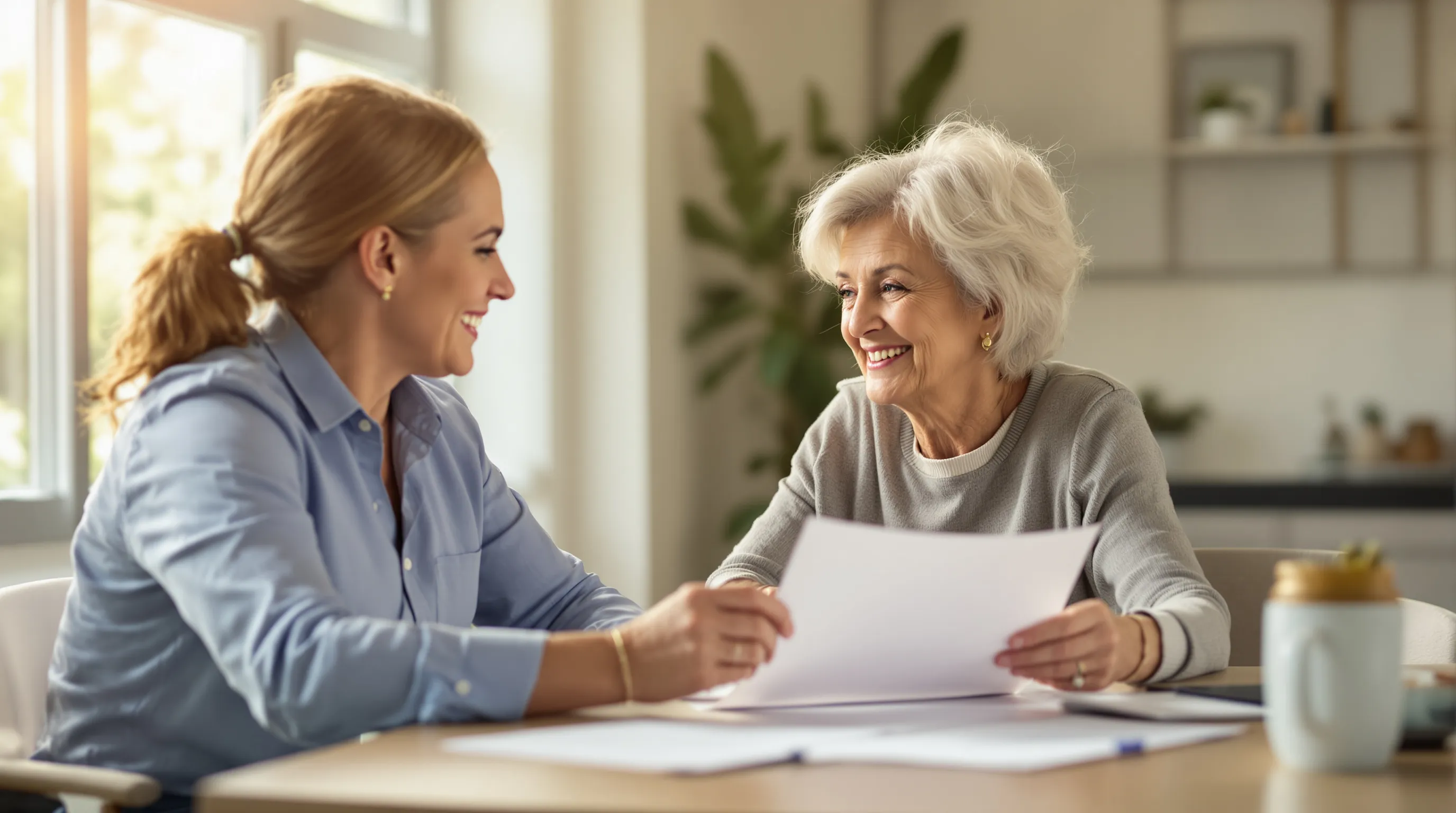 SHINE Medicare counselor helping a Florida senior review Medicare plan options