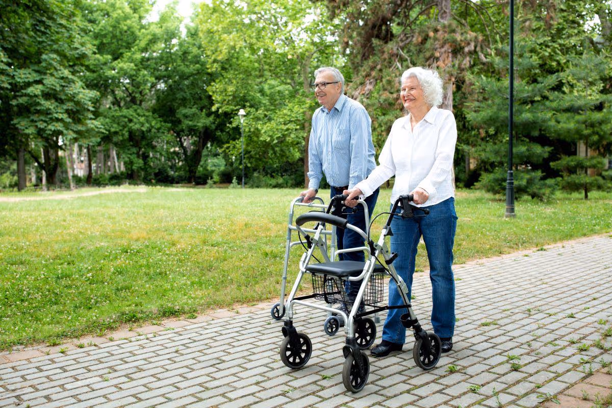 All terrain rollators on grass gravel and uneven paths